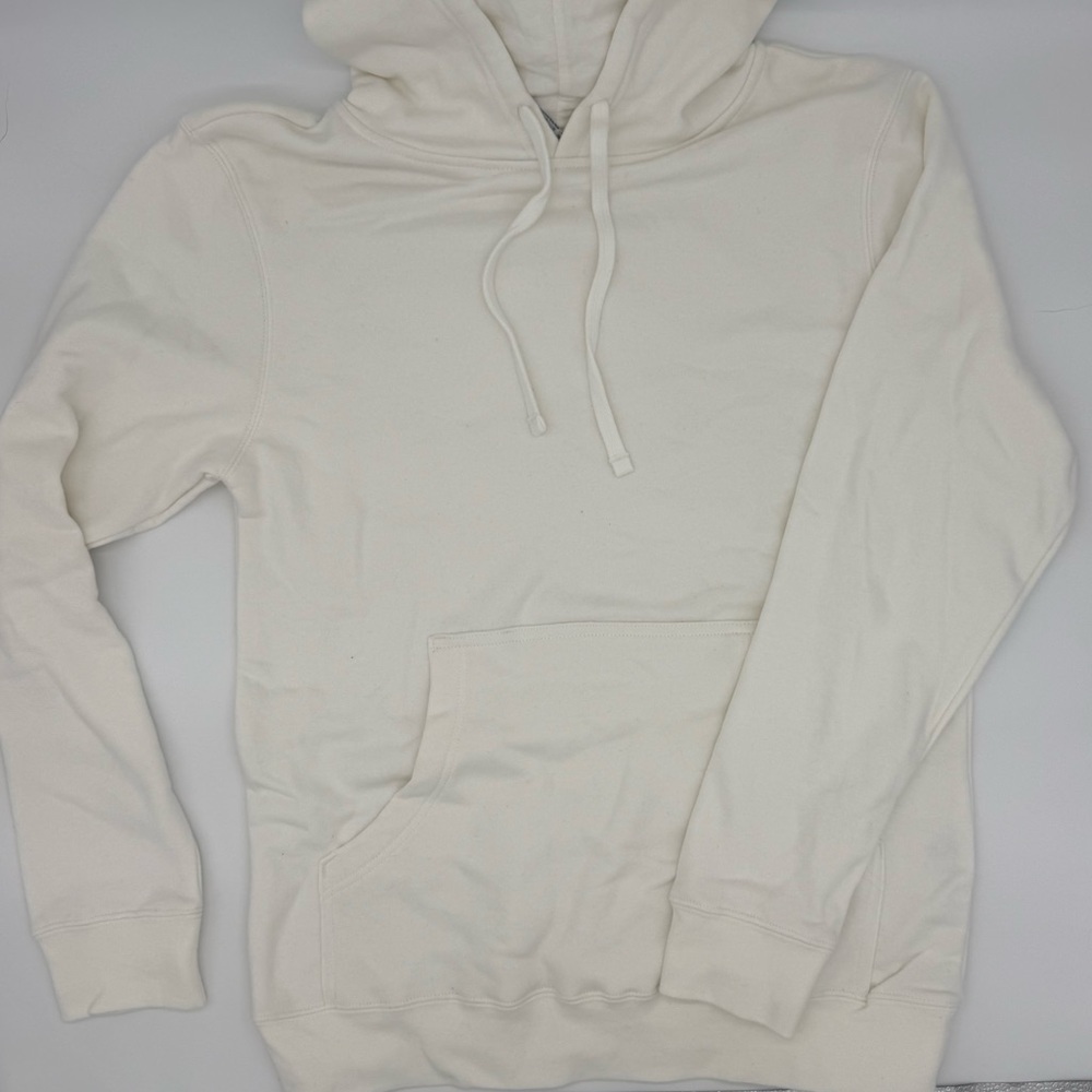 Women's Cream Pull-On Hoodie with Kangaroo Pocket
